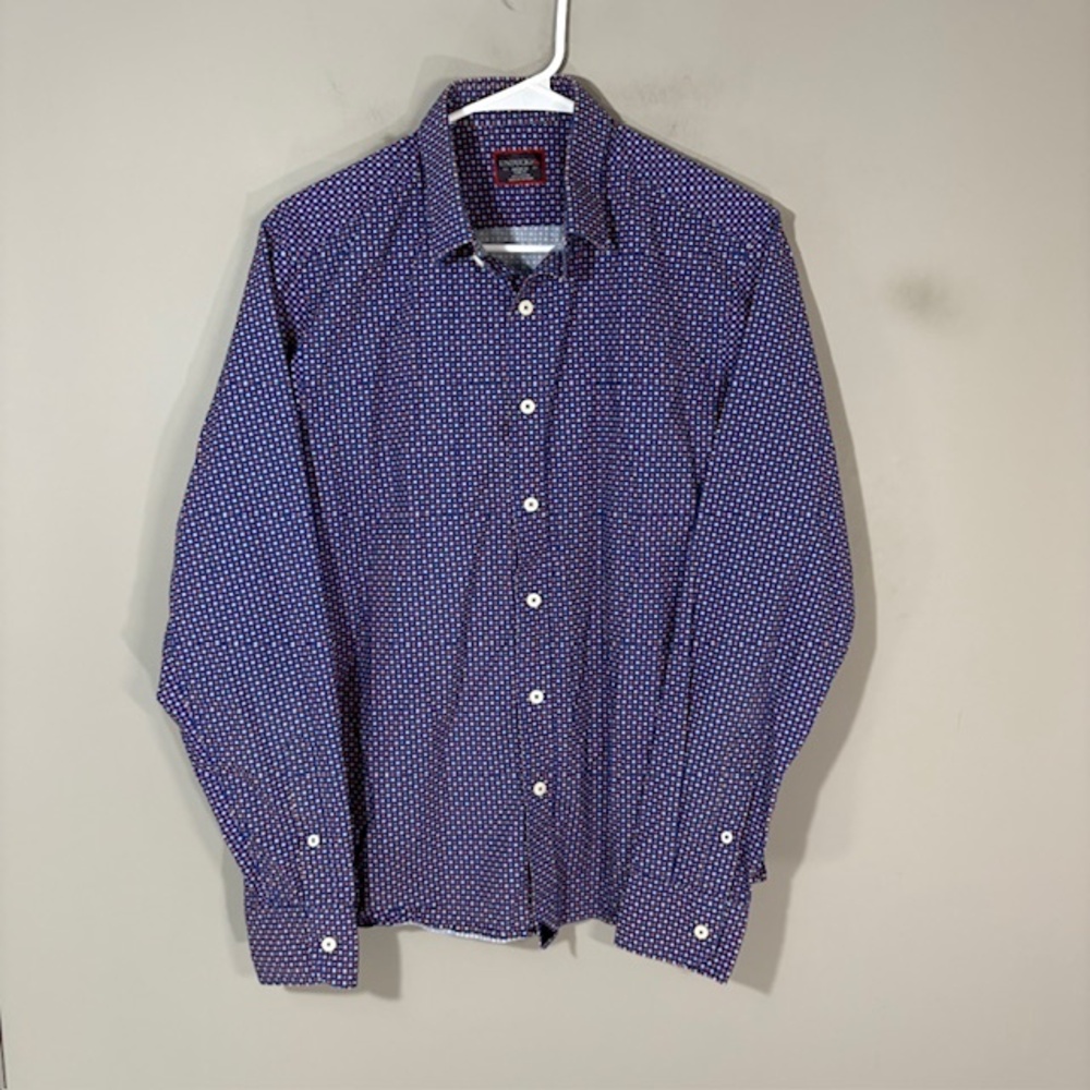 UNTUCKit Shirt Mens Medium Blue Floral Long Sleeve Button Up Ruyilly Slim